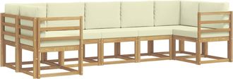 vidaXL Conjunto De Sof&aacute;s De Exterior 7 Uds. Blanco Y Crema Vidaxl