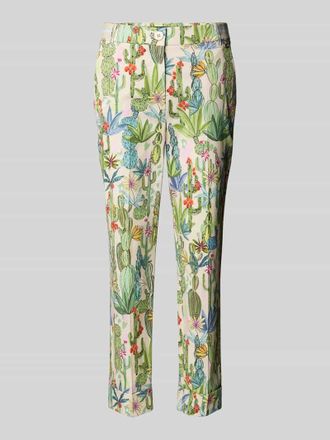 Marc Cain Regular Fit Hose im Allover-Look in Sand, Gr&ouml;&szlig;e 34