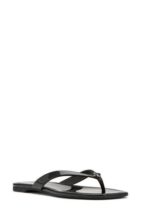 Kate Spade New York spade flower patent leather flip flop in Black at Nordstrom, Size 6.5