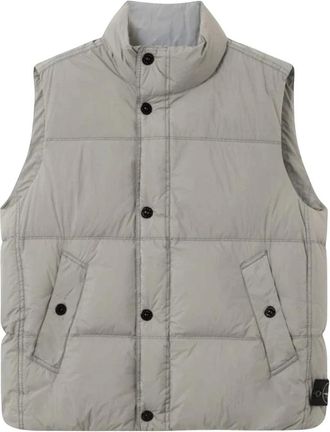 Stone Island Garment Dyed Crinkle Reps NY Vest - Heren - Bodywarmers - Grijs - XL - Leer - Jassen
