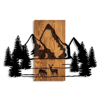 Asir Group LLC Accesorio Decorativo De Pared De Madera Accessory Nuez Negro