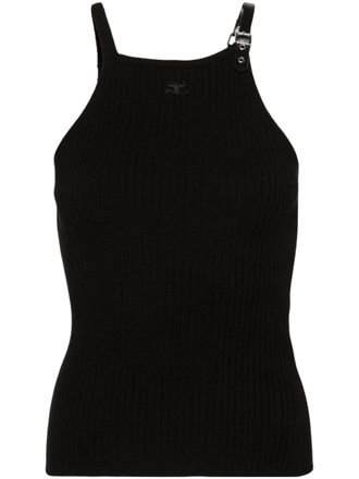 Courrèges Tanktop met gespdetail - Zwart