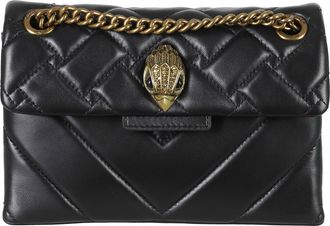 Kurt Geiger Quilted Leather Shoulder Bag With Gold-Tone Emblem Clasp