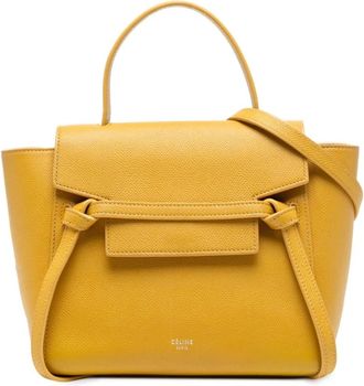 Celine Pre-owned Handbags, female, Yellow, Size: ONE SIZE Pre-owned Grained Leather Belt Bag