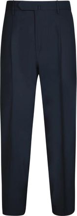 Dell'Oglio Blauwe Wollen Broek Elegante Stijl - Heren - Nette broeken - Blauw - 2XL - Wol - Broeken