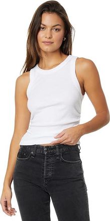 Michael Stars Ella Crop Tank Top Womens Clothing White : LG (US 8-10), Cotton/Nylon