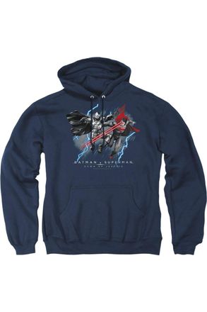 Gildan Batman V Superman Lightning V Heat Vision Adult Pull Over Hoodie / Hooded Sweatshirt