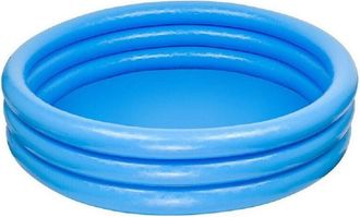 Trade Shop Trade Shop - Piscina Per Bambini Gonfiabile A Tre Anelli Crystal Blu 114x25 Cm Giardino 59416