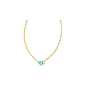Kendra Scott Cailin Crystal Pendant Necklace - Gold Aqua Crystal