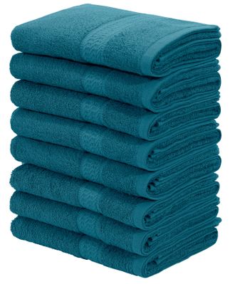 My Home Handtücher »Juna, als Set und Serie erhältlich, 8 Handtücher, 50x100cm« 8-tlg. Handtuch-Set, 100% Baumwolle, mit Bordüre, Uni-Farben, weich