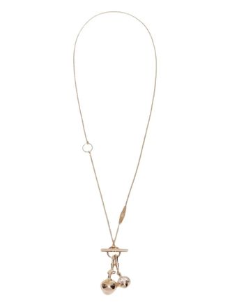 Max Mara charm necklace - women - Metal/Cubic Zirconia - One Size - Gold