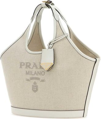 Prada Womens Sand Canvas Handbag Naturalebianco Borse A Mano Bag