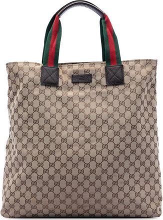 Gucci Pre-owned Gucci GG Canvas Web Vertical Tote UI03GERFUH9IITF4