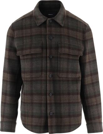 Vince Multi Wool-Blend Checked Casual Shirt