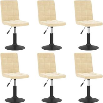 vidaXL Sillas De Comedor Giratorias 6 Unidades Terciopelo Crema Vidaxl