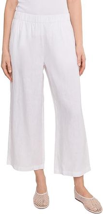 Eileen Fisher Petite Organic Linen Ankle Wide Pants Womens Clothing White : PM (10P-12P) 25.5