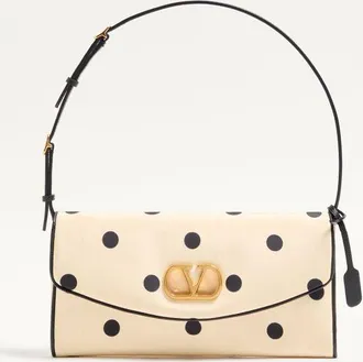 Valentino Garavani Valentino Garavani Devain Small Shoulder Bag In Moir&eacute; Plus De Pois Fabric Wo