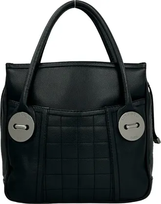 Chanel Black Grained Calfskin Handbag Tote Bag (Pre-Owned)