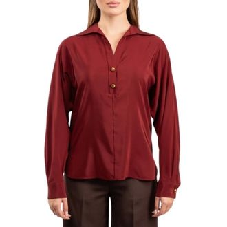 Max Mara Camicia - Dames - Blouses & Shirts - Rood - Maat: 2XS Zijde