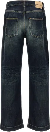 Alexander McQueen Stonewashed Wide-Leg Jeans - Blue