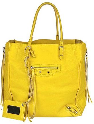 Balenciaga Yellow leather Papier tote bag