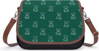 Generic Teddy Bears Pattern Womens Crossbody Bag Fashion Shoulder Handbags Message Tote Bag with Adjustable Strap