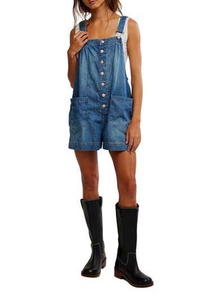 Free People Youve Got The Love Short Overalls in Roulette at Nordstrom Rack, Size X-Small