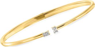 Ross-Simons Lab-Grown Diamond Cuff Bracelet in 18kt Gold Over Sterling