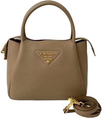 Prada Pre-owned Handbags, female, Beige, Size: ONE SIZE Pre-owned Leather prada-bags