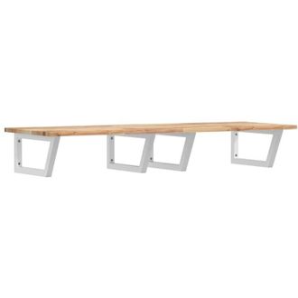 vidaXL Vidaxl - Estante De Lavabo De Pared Acero Y Madera Maciza De Acacia