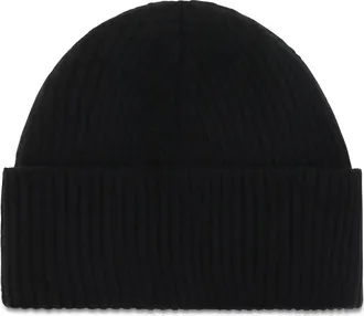 Ami Mens Quota Ami De Coeur Wool Beanie Noir-Rouge Merino Ovis Aries Hats E Hairbands Noir/rouge