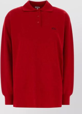Loewe stretch cashmere blend long sleeve polo shirt