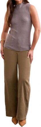 Tribal Textured Sleeveless Mock Neck Top In Grey Mix