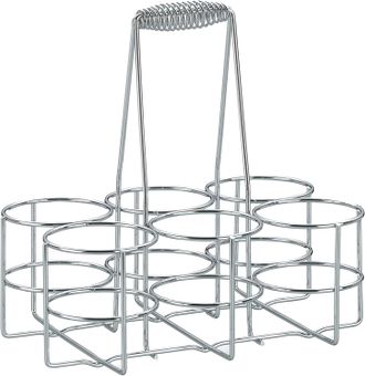 OEM Botellero Para 6 Botellas, Cesta Met&aacute;lica Cromada Para Botellas, Bolsa Para Botellas De Vidrio Y Pet De Hasta 1,5 L, Soporte Para Cerveza, Acabado Bri