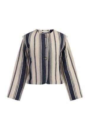 Dreimaster Dreimaster Kort blazerjack Dames Donker marineblauwe gebroken witte strepen