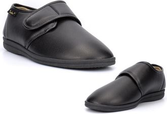 Generic Mens Comfort Slippers Size 8 Comfort Slipper Size 11 Fleece Lined Slipper Mens Fleece Lined Slippers Touch Fastening Sizes 7-12 Black 12 UK