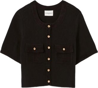 Claudie Pierlot Cardigan a coste con bottone - Nero