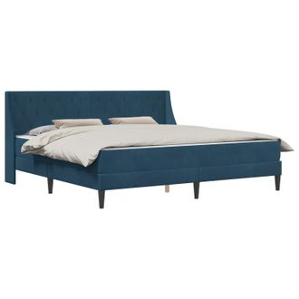 vidaXL Estructura De Cama Con Colch&oacute;n Azul 200 X 200 Cm Terciopelo Vidaxl