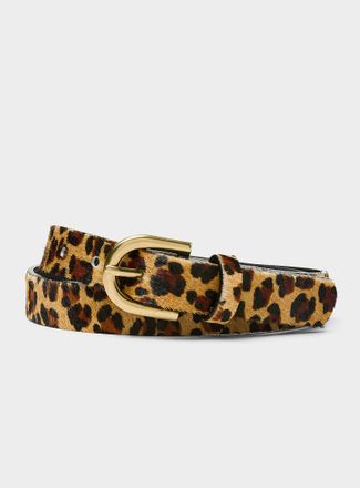 Simons Womens Spotted pony hair leather belt