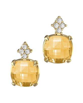 I.Reiss Company 14K 7.20 Ct. Tw. Diamond & Citrine Drop Earrings