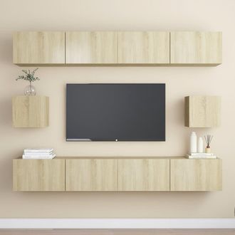 Berkfield Home 6 Piece TV Cabinet Set Sonoma Oak Engineered Wood in Brown