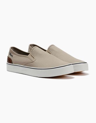 Bench Mens Bench Dalton Canvas Slip On Mens Sand Trainers - Cream - Size: 12