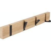OEM Perchero De Pared Con 4 Ganchos Retr&aacute;ctiles, Ideal Para Colgar Abrigos, Bufandas, Bolsos Y M&aacute;s, Color Natural - Crezuo