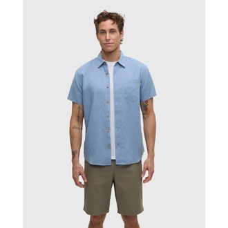 tentree Small Tree Mancos Shirt in Lakeside Blue/small Tree at Nordstrom, Size Xx-Large