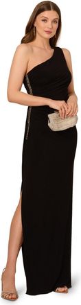 Adrianna Papell Womens Hotfix Jersey Gown - Black - Size 10 UK