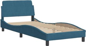 vidaXL Cama Con Cabecero Sin Colch&oacute;n Terciopelo Azul 90x200 Cm Vidaxl