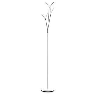 Oresteluchetta Perchero metal blanco brillante y cromado, 175x30 cm