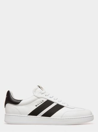 Bally Retro Crest Sneaker in Calf Leather in White/black at Nordstrom, Size 44.5