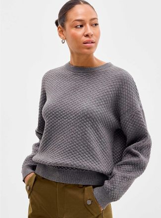 Contemporaine Womens Diamond-texture pure cotton sweater