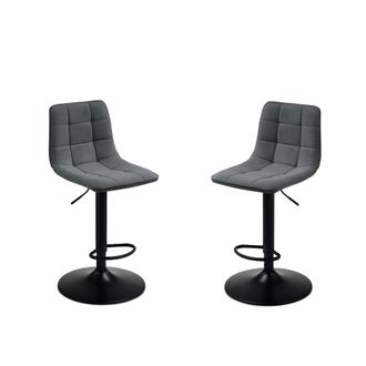 MondoViro Lote de 2 taburetes efecto piel gris cm 45x45 91h